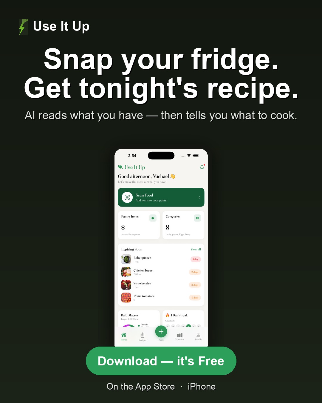 Use It Up — snap your fridge, get a recipe